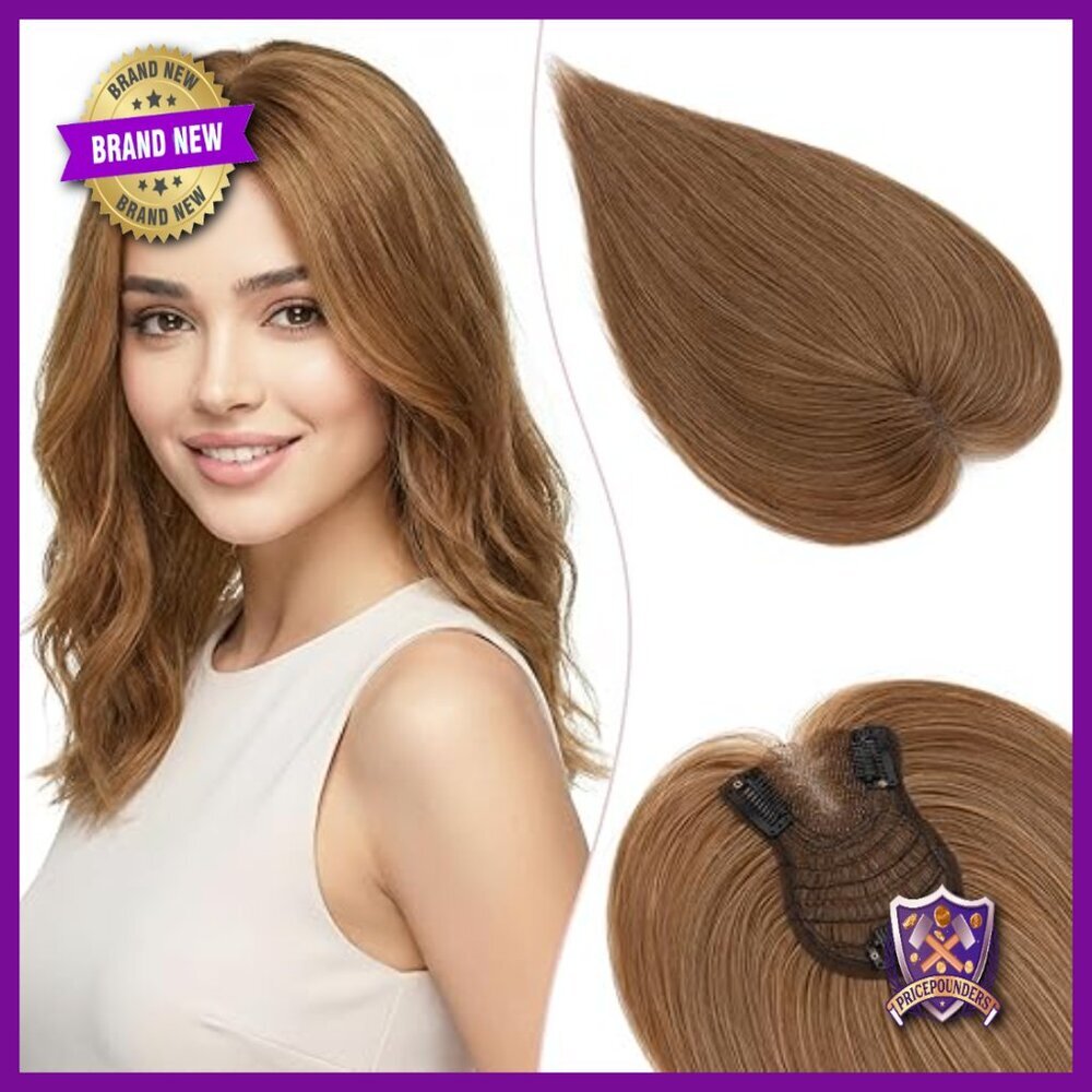 Human Hair Topper with Lace Front, 12 Inch for Thinning Hair